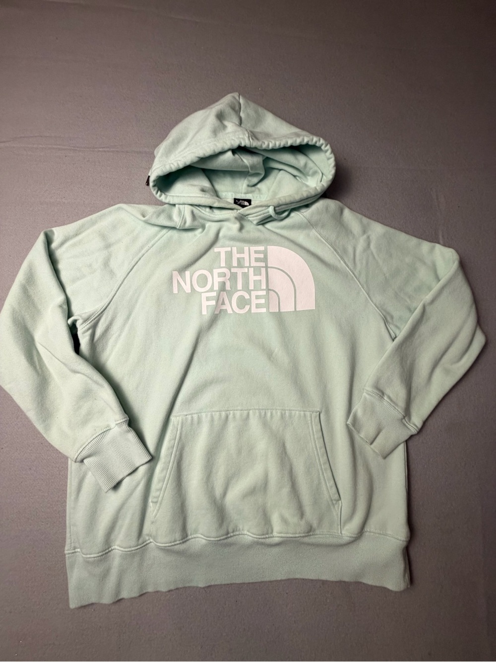 The North Face Mint Green Logo Pullover Hoodie xl